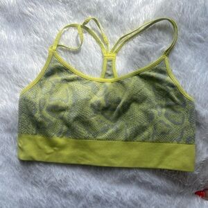 Bombshell Sportswear Yellow and Green Sports Bra